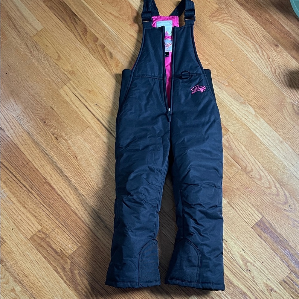 Kids Black Snow Bib by Pink Platinum